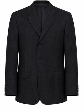 Perry Ellis Black Pinstripe Single-Breasted Suit Jacket